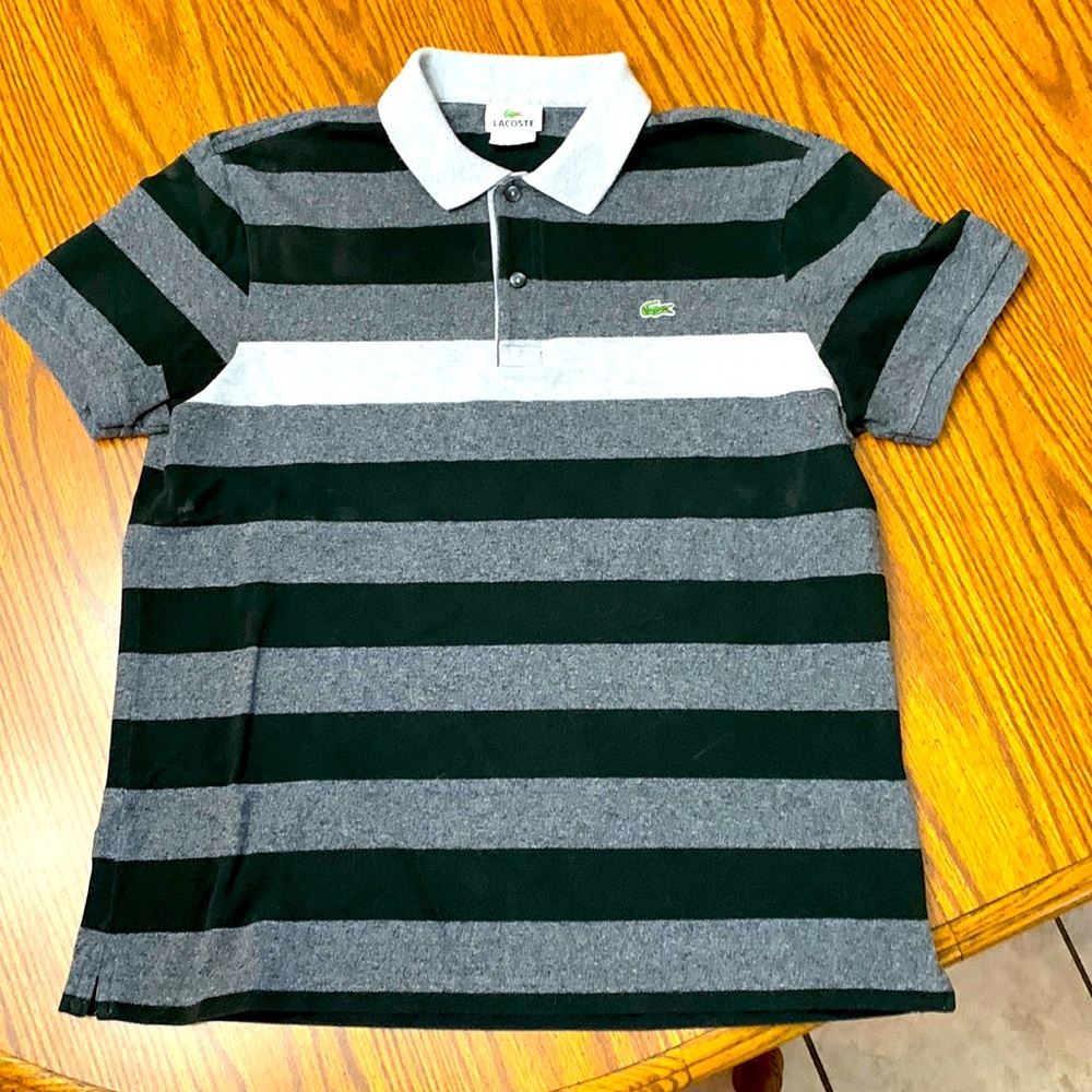 Lacoste black and gray polo.